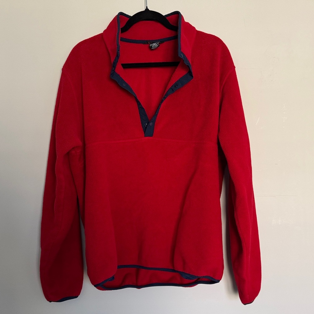 L.L. Bean Red Fleece with Blue Accents